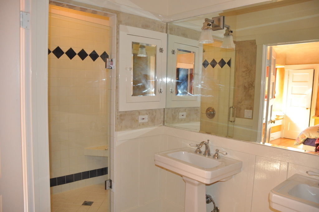 Master bath with radiant floor heating