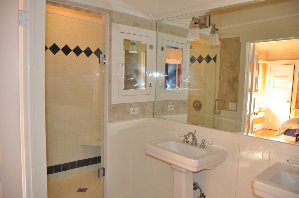 Master bath with radiant floor heating