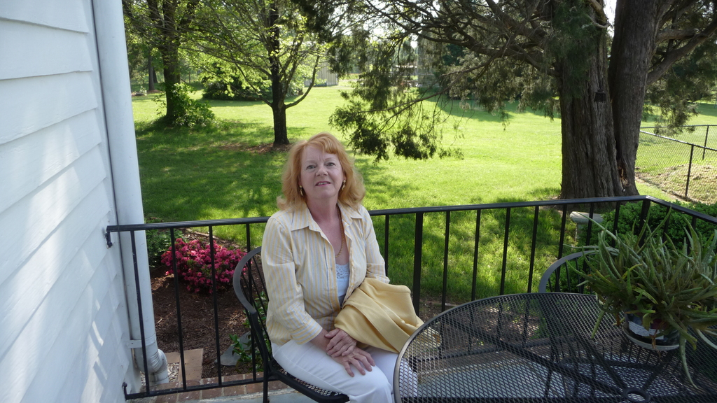 Andrea on back verandah