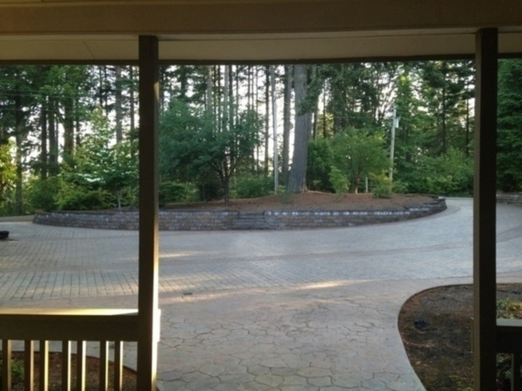 view to road standing on front porch