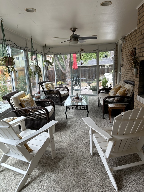 Sun Room with patio access