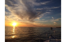 sunset off of the boat 