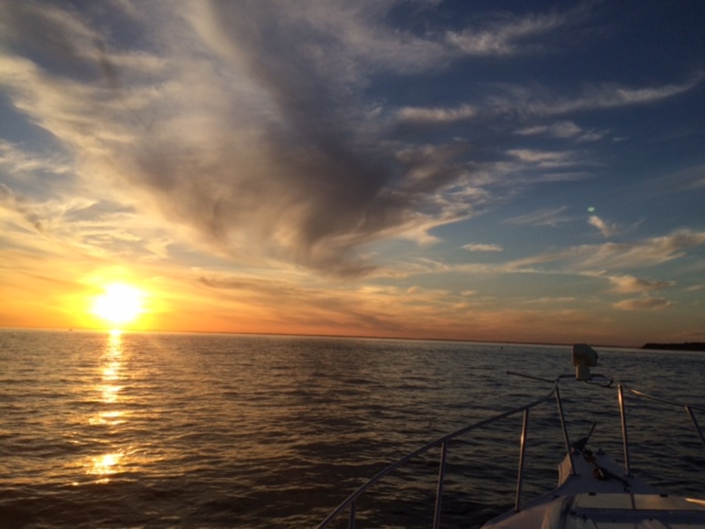 sunset off of the boat 