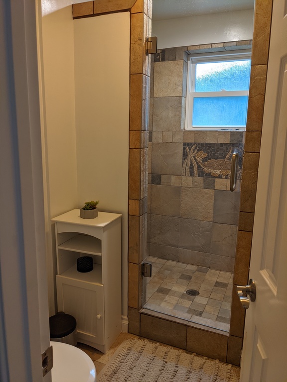 Master bath with shower. 