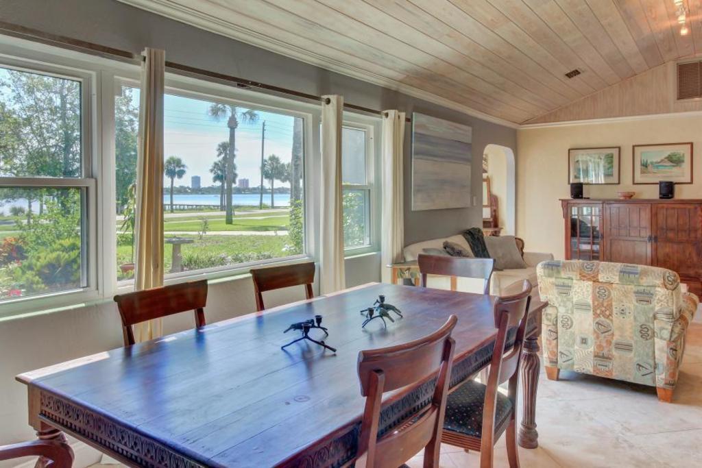 Look out across the lush green grass to the Intracoastal water of the Halifax River, across is the Beaches.