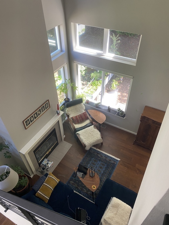 living room from second floor balcony