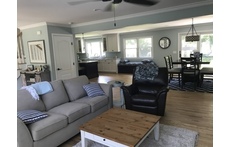 open floor plan/ living room, dining room and kitchen