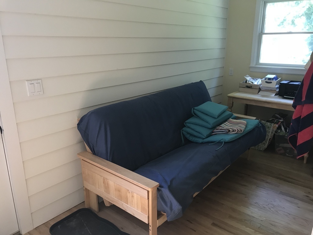 mudroom with futon