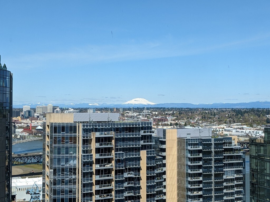 View north towards Mount St Helens from living room