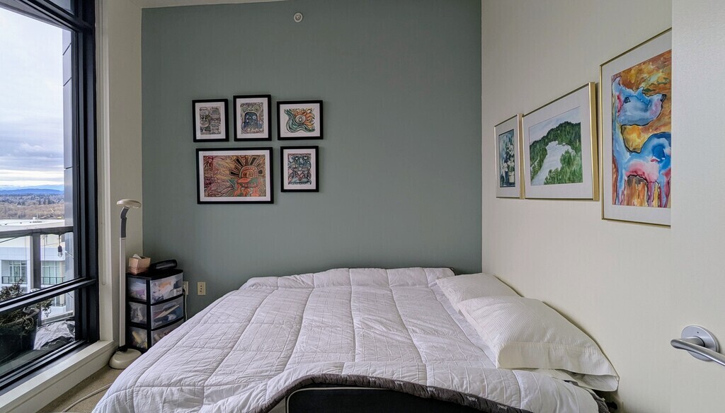 Guest bedroom with fold-out queen bed