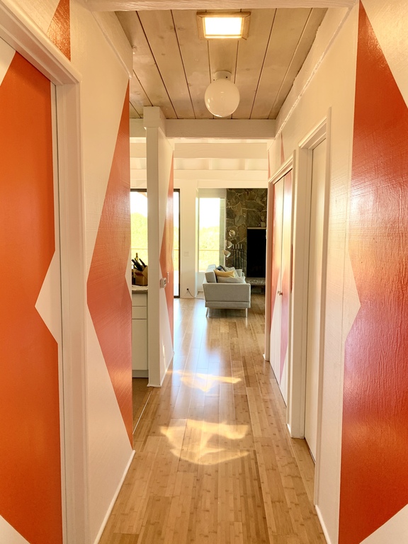 The mural was designed by the great Barbara Stauffacher Solomon, a very modern 93 years old (Google her!)