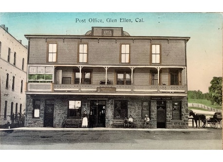 1909 postcard showing what was then the US Post Office. The building still proudly stands in the village of Glen Ellen.