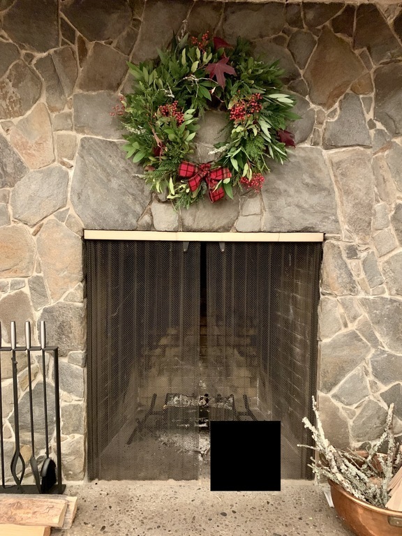 Christmas at the Glen Ellen house. Wreath made from native plants on the property.