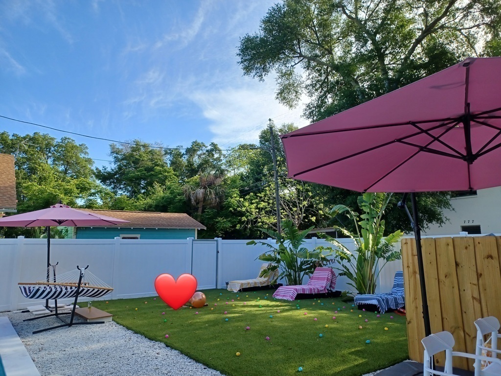 Pool and Backyard are Fenced In for Privacy