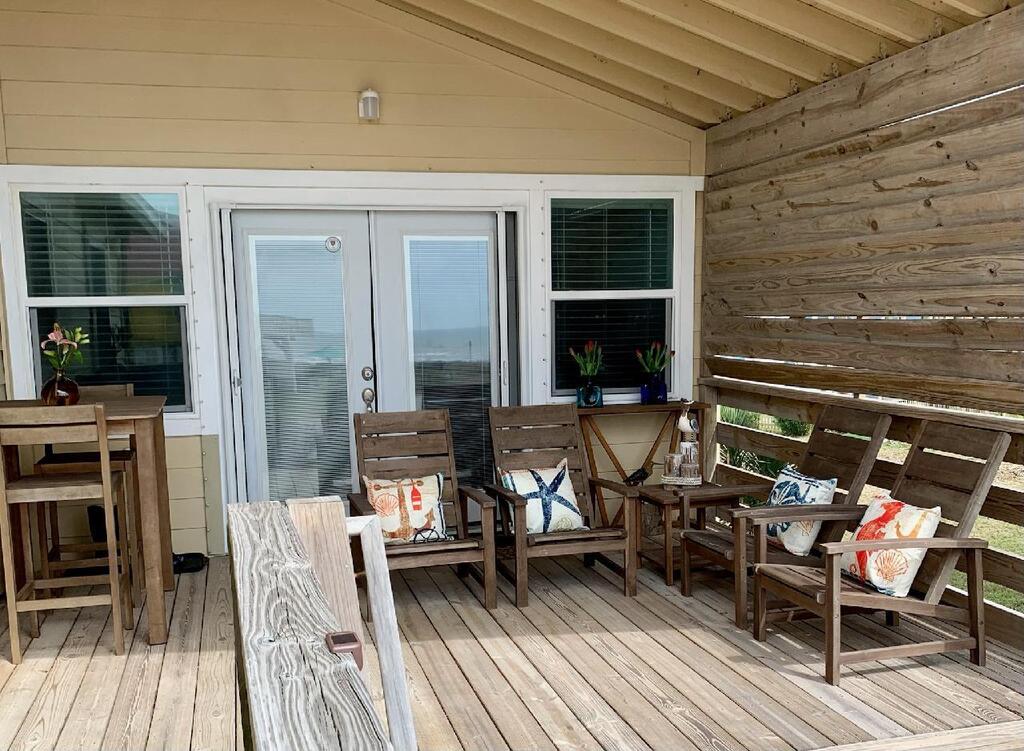 Comfortable seating on covered deck