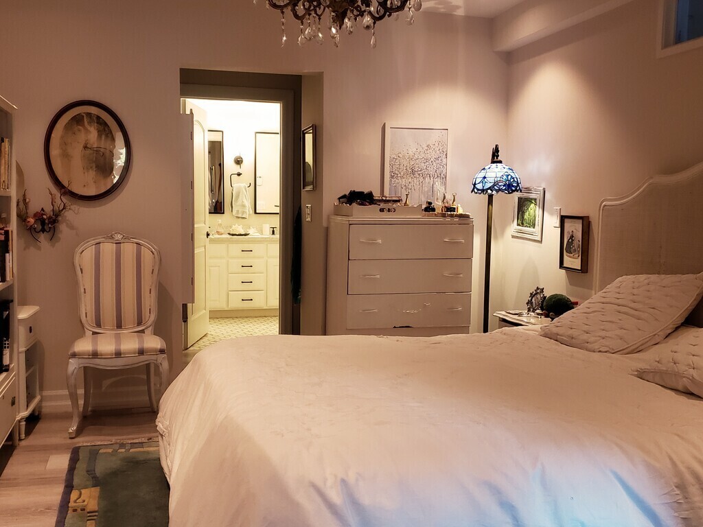 lower level master bedroom with full bath