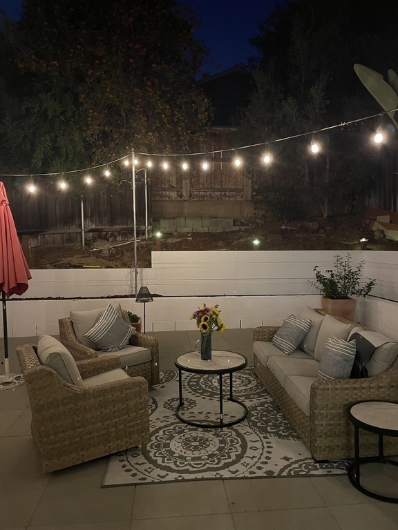 Patio at night 