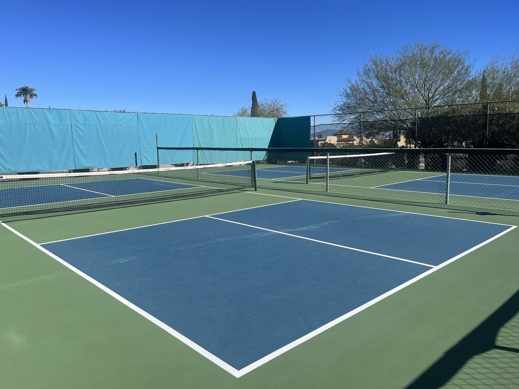Pickleball courts across the street