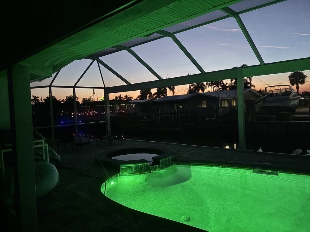 sunset view at our pool