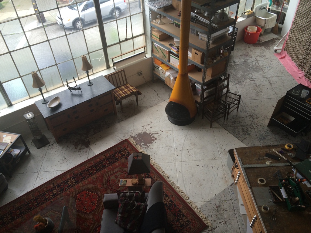 Looking down from the bedroom loft