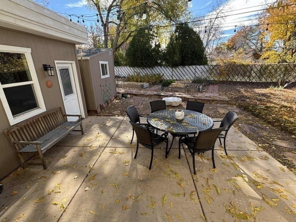 Backyard patio with grill