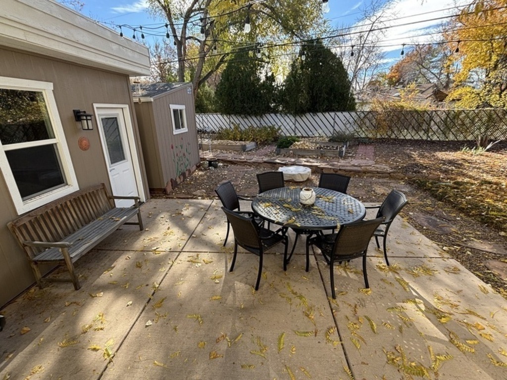 Backyard patio with grill