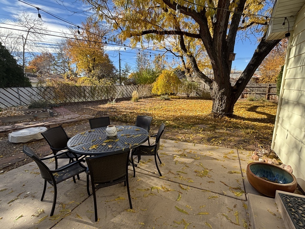 Backyard patio with grill