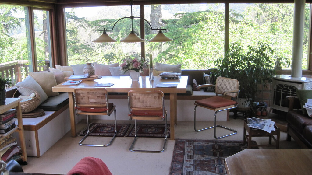 From the dining table there's a peaceful view of Tilden Park and the Ocean View Trail.
