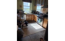 Comfortable kitchen for 2-3 people to cook together. Stove, oven, steam oven, microwave, toaster oven, high-powered blender, juicer, refrigerator.