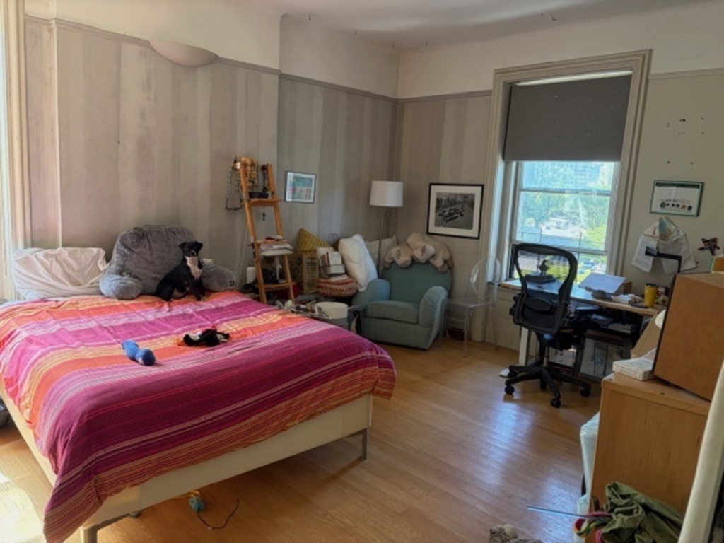 Bedroom with Queen-sized bed, 3 windows with eastern and southern exposures, sit-stand desk, reading chair. Plenty of closet ...