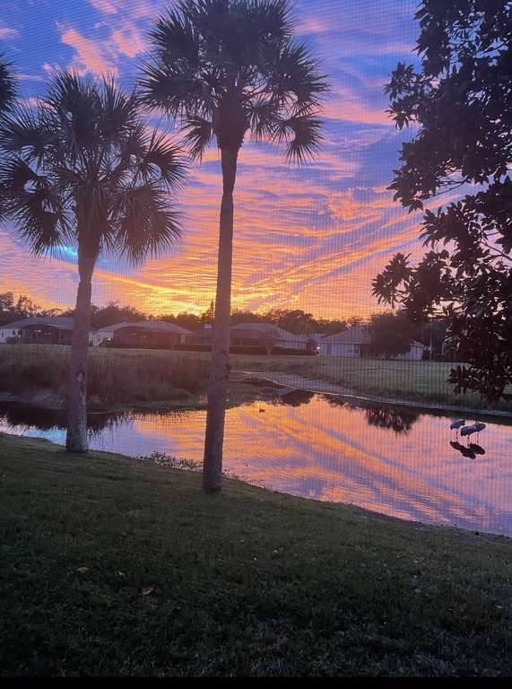 Sunset view from the back.