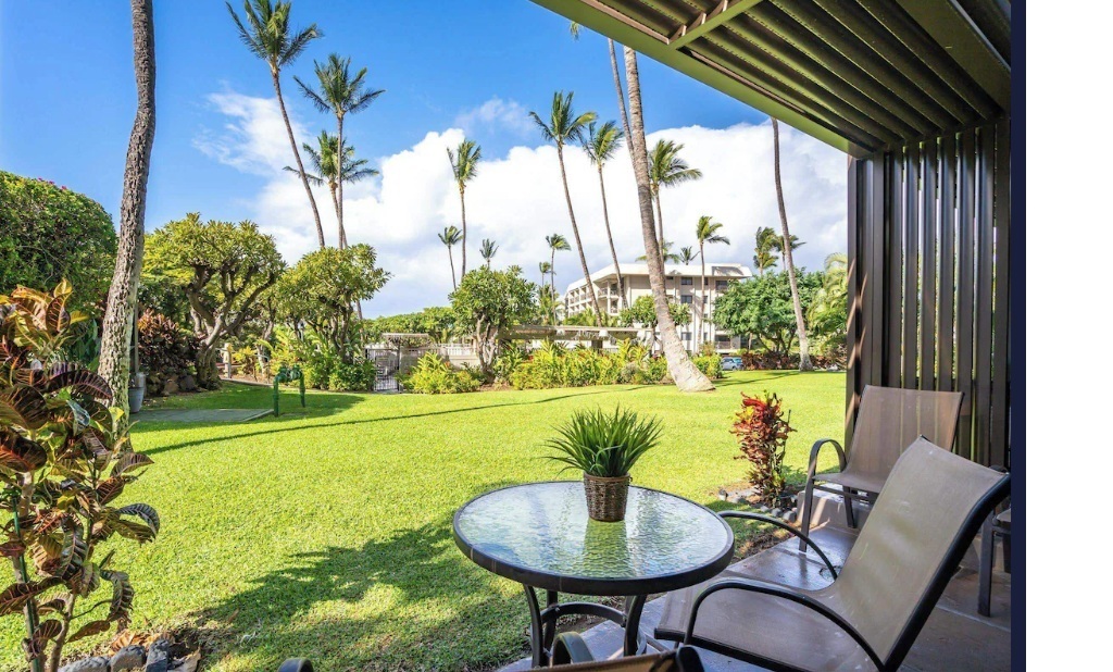 Perfect view for your morning coffee. Beautiful in the evenings with tiki torches lit