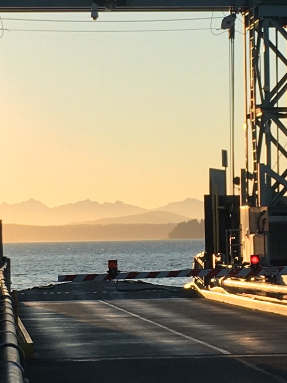 Waiting for the ferry to arrive to go back to Vashon from Seattle. 