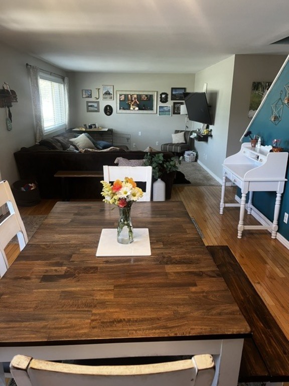 Dining room table and family room
