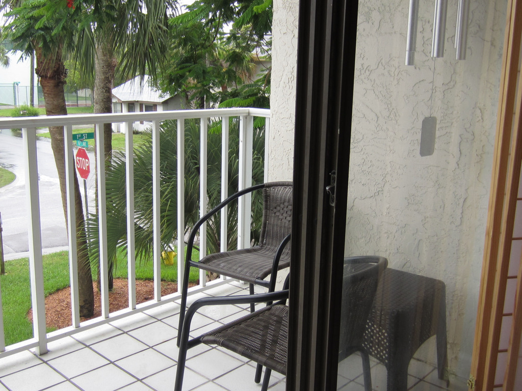 Balcony from downstairs bedroom.