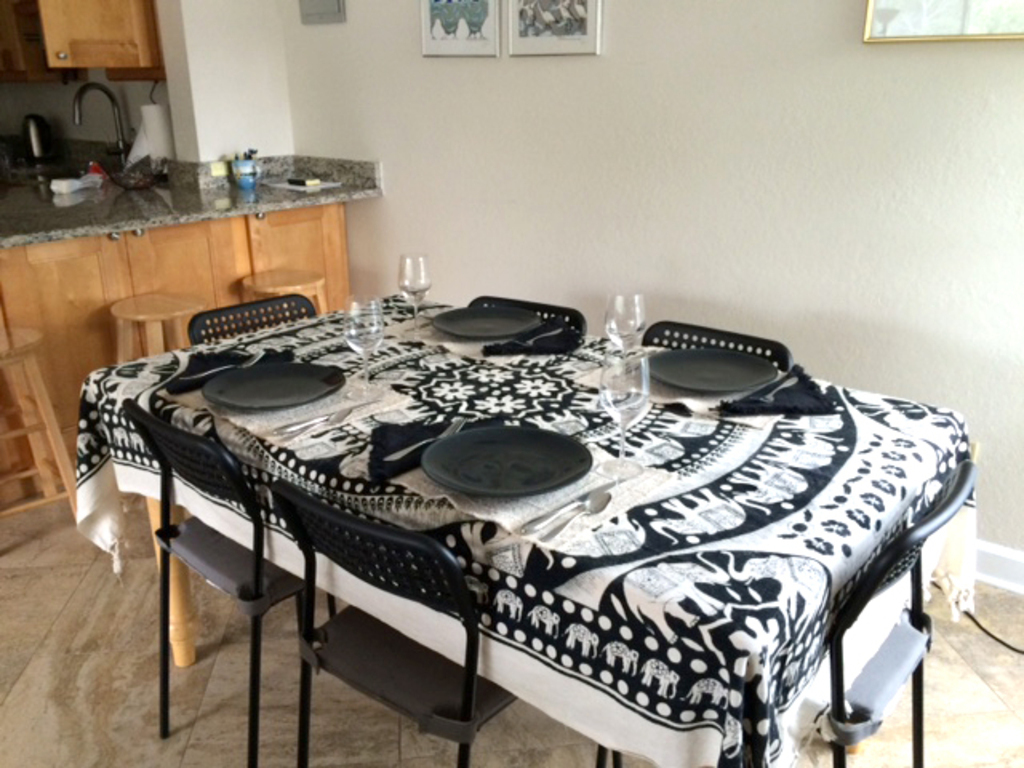 Dining room - seating for 6 - nine with stools