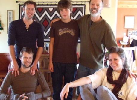 Steve with our three children and our lovely German exchange student.