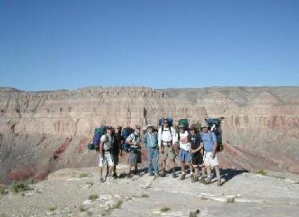Hiking the Grand Canyon with friends.