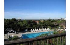 From our deck.  51 member Association pool is heated April to October.