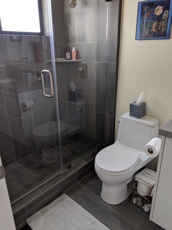 Guest room bath, step-in shower