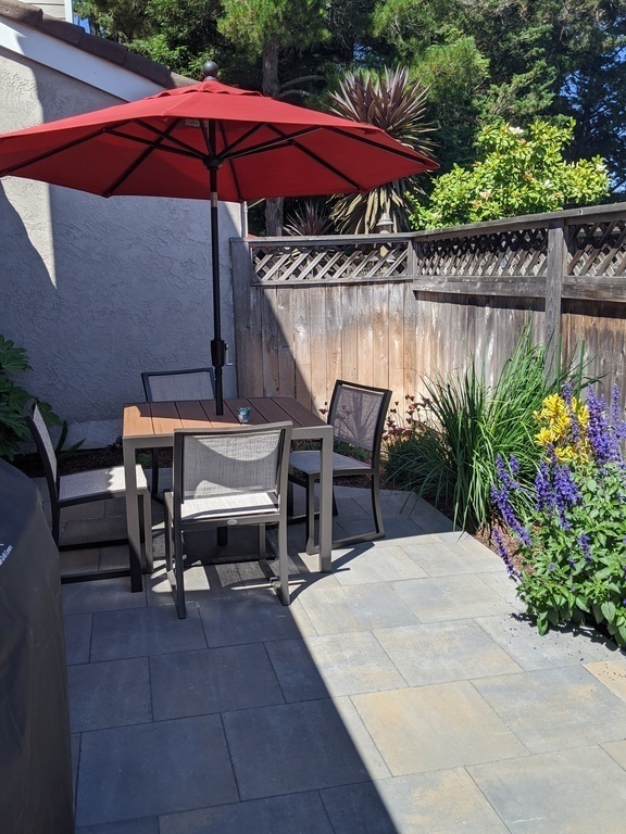 Back patio, faces out to common area and pool