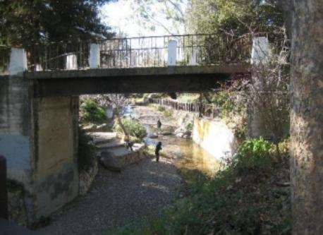 A creek runs through downtown San Luis Obispo