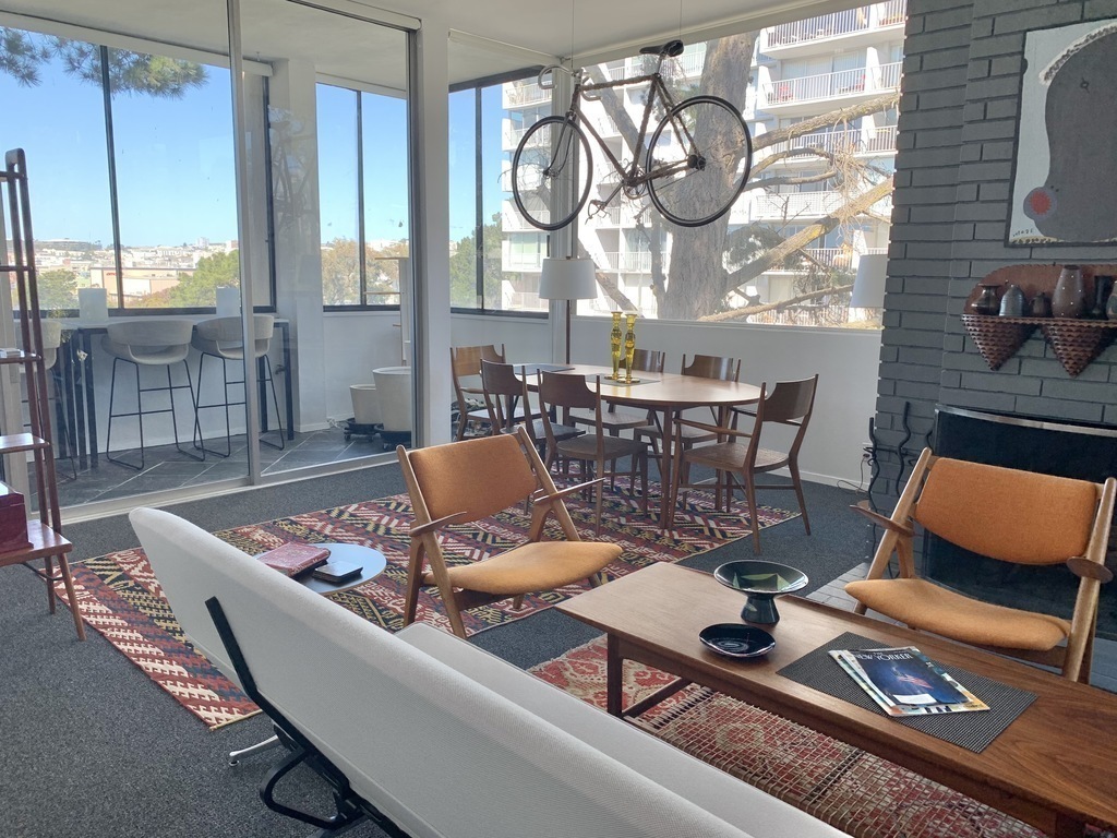 Living Room with new Eames Sofa PHOTOS SHOW SUNSCREENS IN WINDOWS