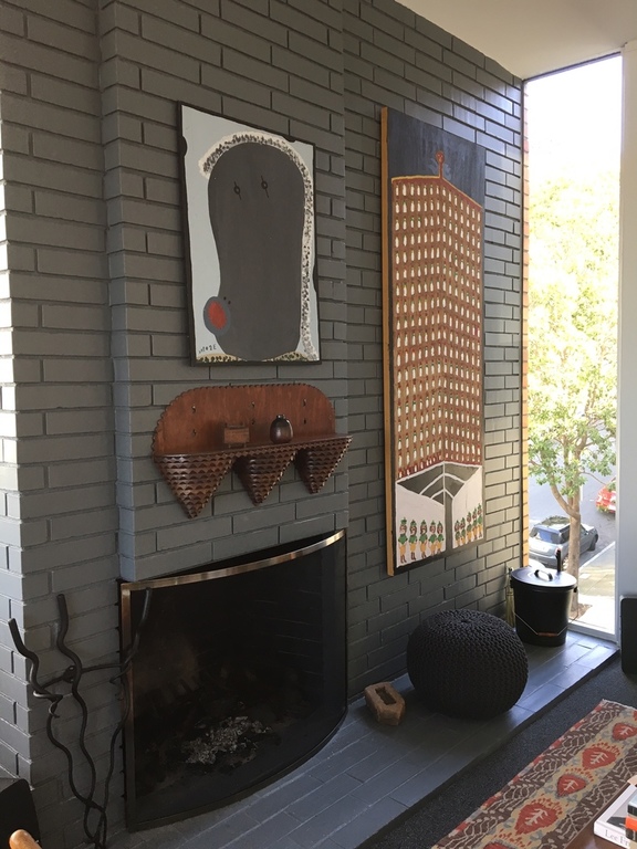 Even the working fireplace has a window.