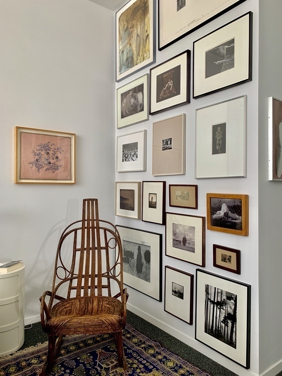 Master Bedroom (art wall and folk art rocker)