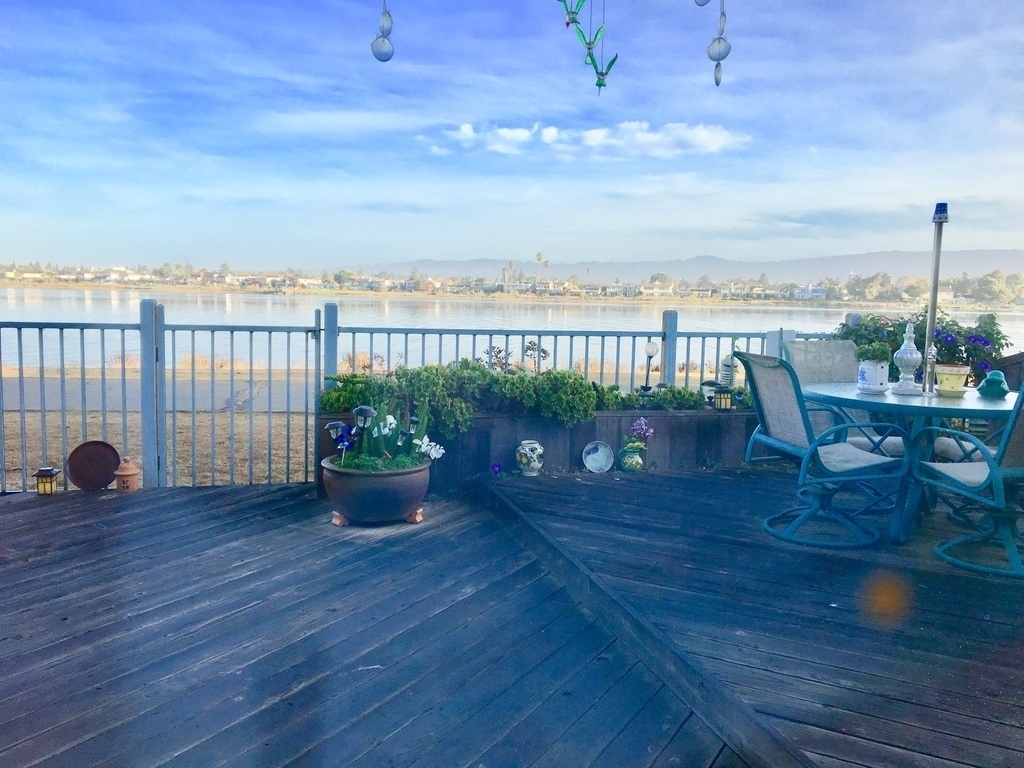Our deck overlooking a trail along the East Bay of San Franciso.