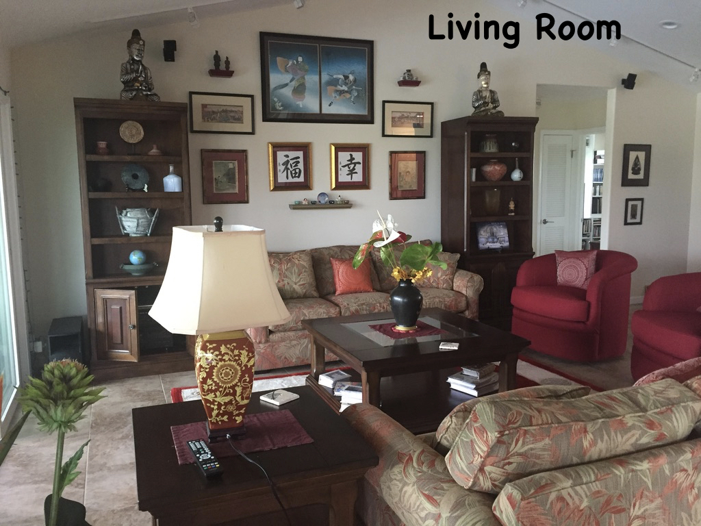 The living room is large and comfortable