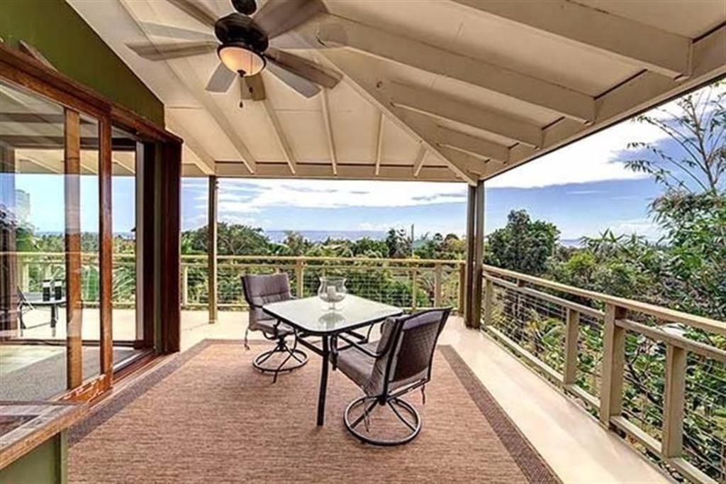 Small dining table is outside.