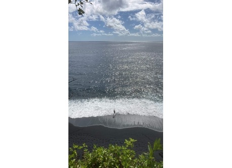 Our closest beach (1 mile), from the top of the trail