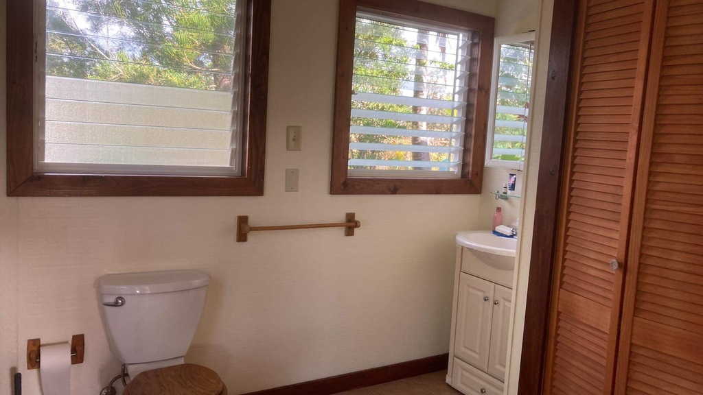 downstairs bathroom with outdoor shower